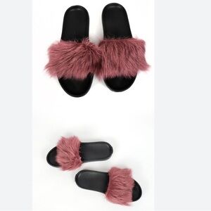 Ugg Royale Genuine Shearling Fluffy Slides